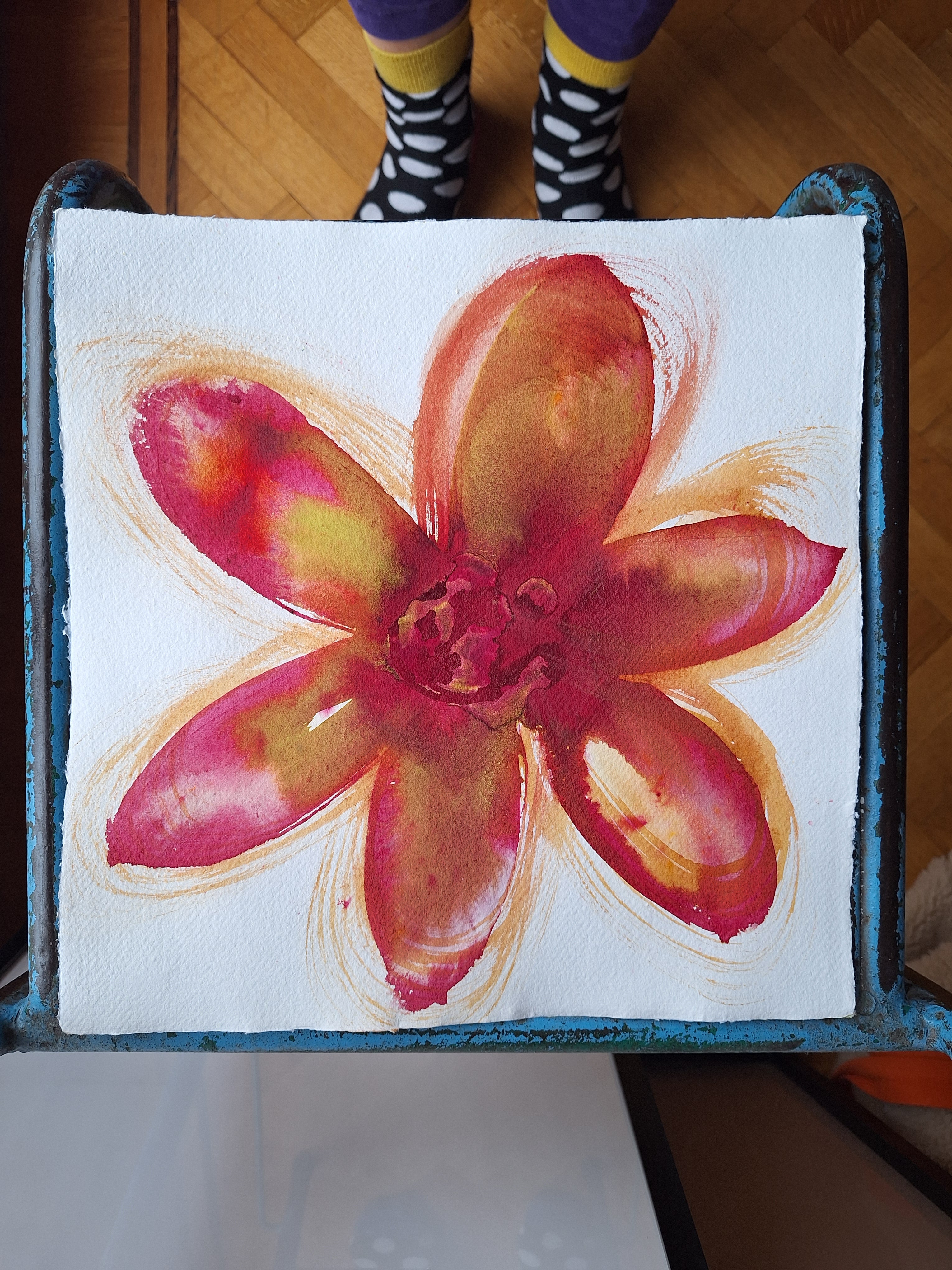 Rire de pétales #1 - Rose et jaune