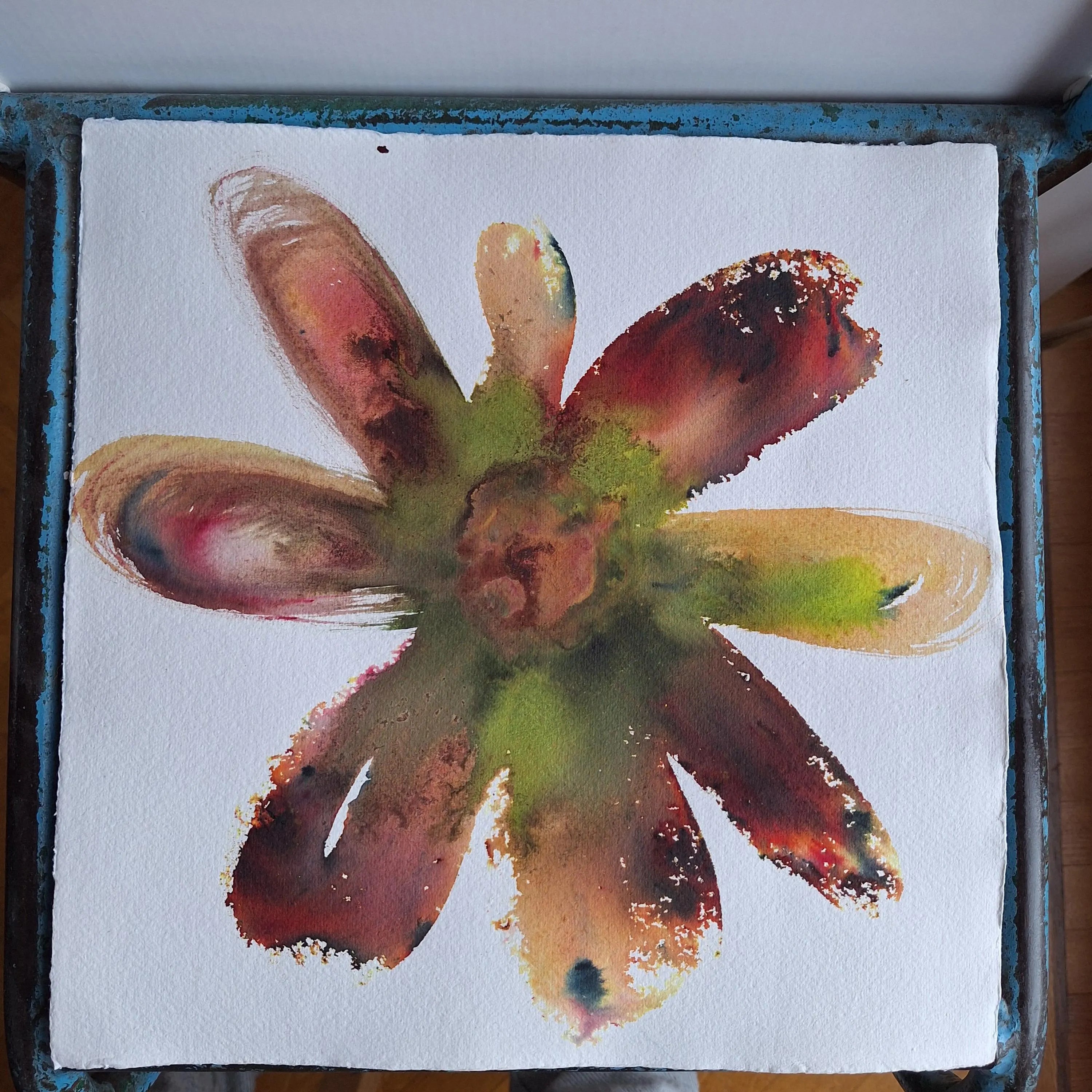 Rire de pétales #7 - Rouge, vert et jaune