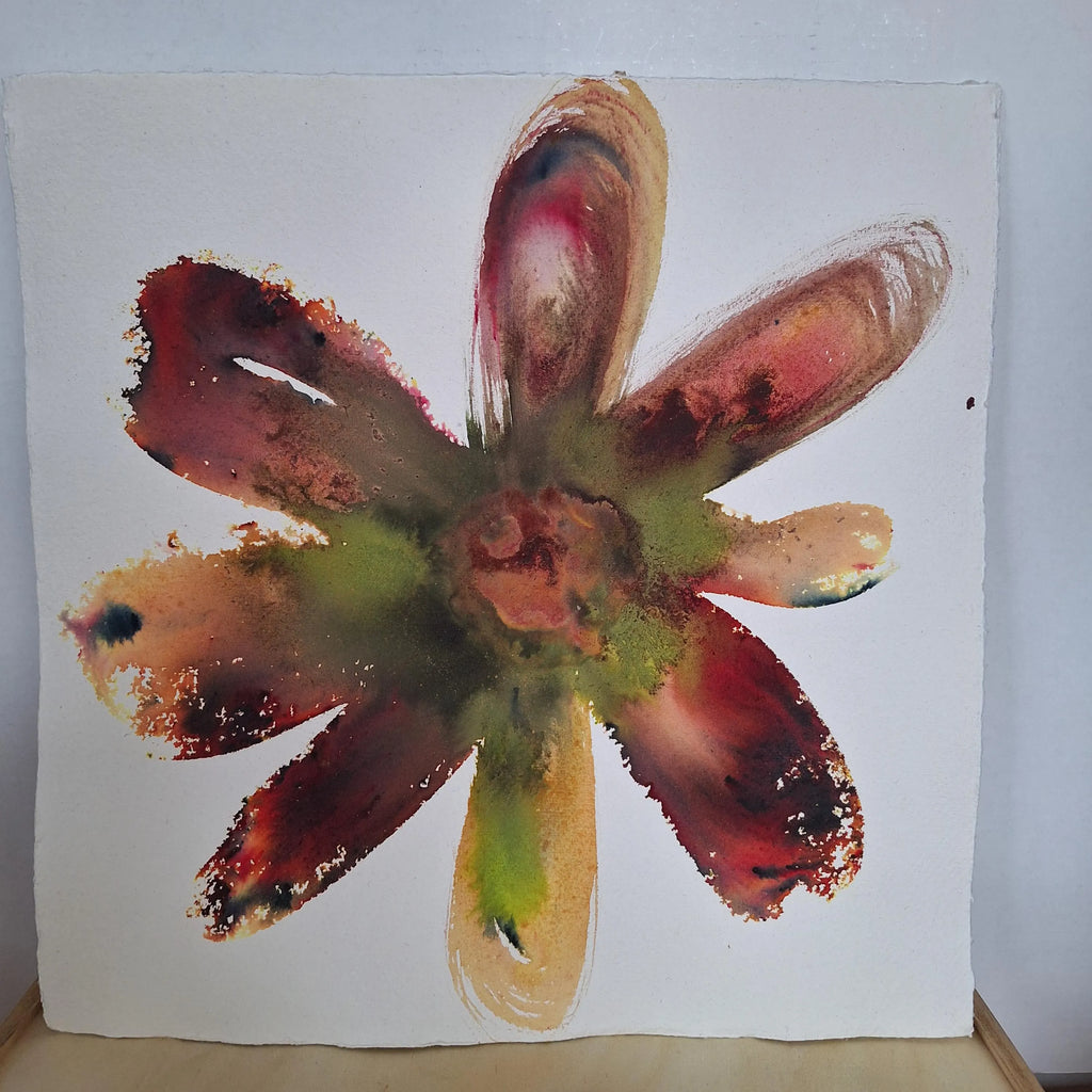 Rire de pétales #7 - Rouge, vert et jaune