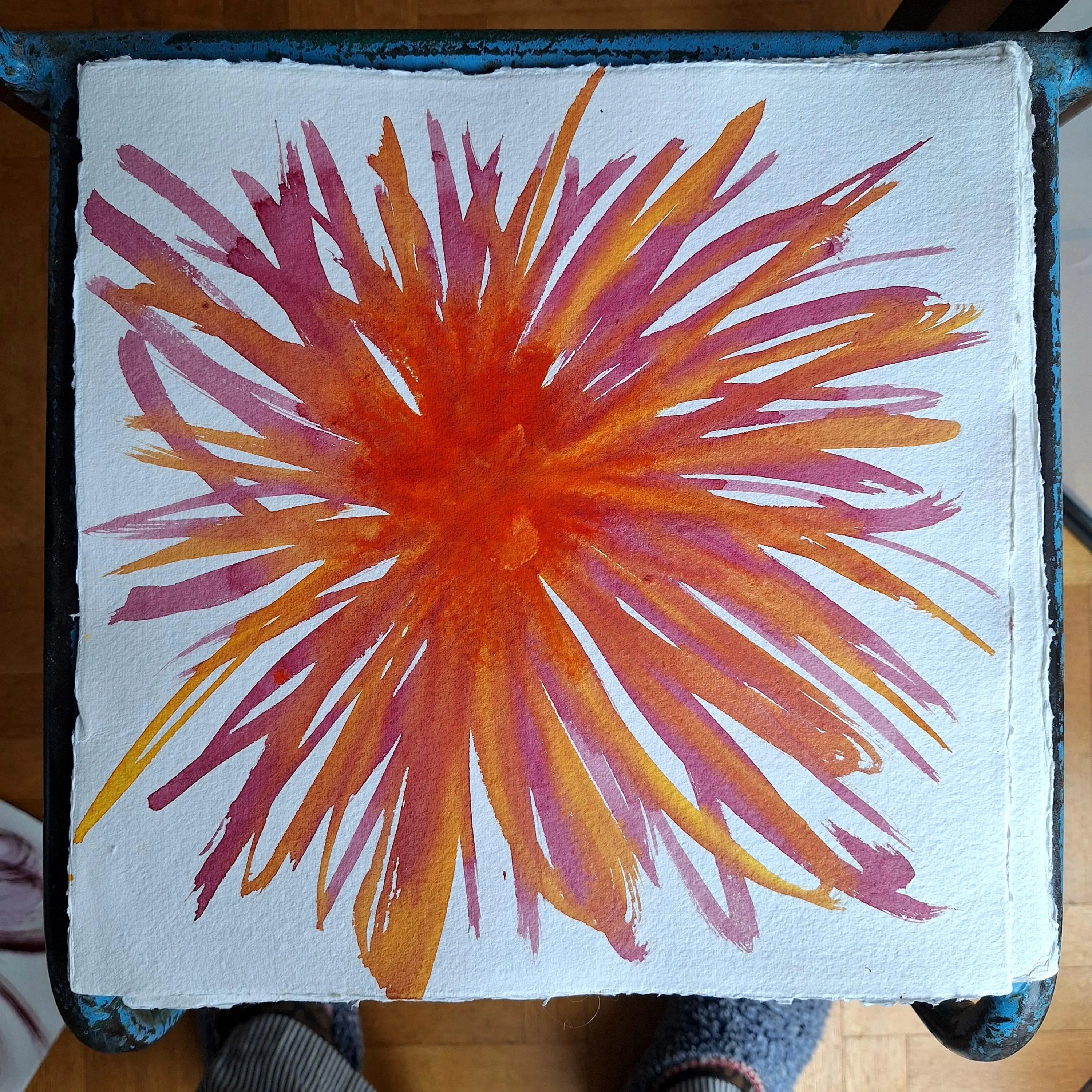 Rire de pétales #5 - Orange , rouge et violet