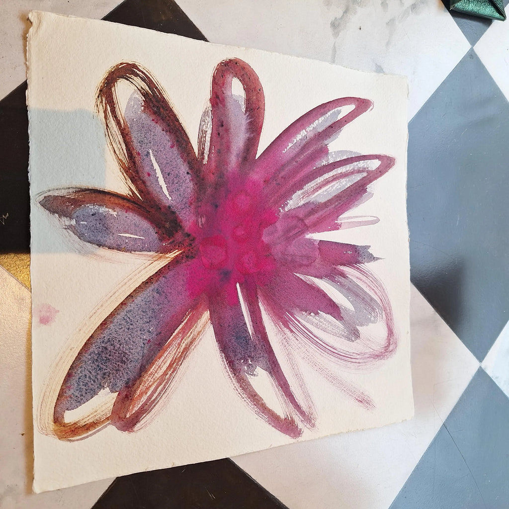 Rire de pétales #3 - Bordeaux, rose.